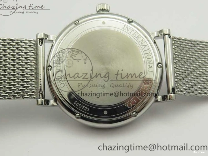 MIROTIME 0414 Portofino Automatic SS MKF 1:1 Best Edition White Dial On SS Mesh Bracelet A2892 V TechFriendly 7205